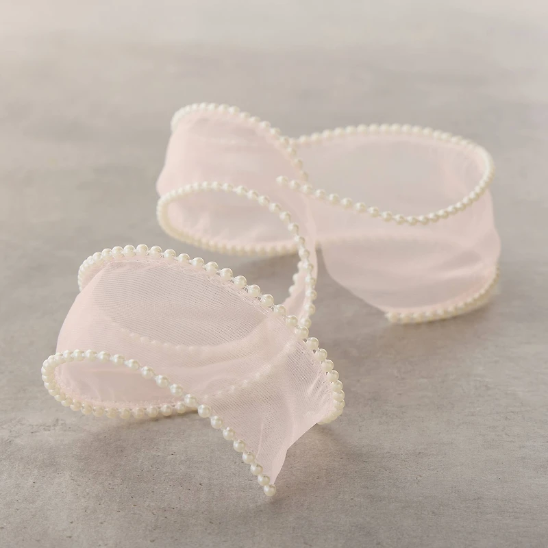 1.5" x 3yd. Pink Sheer Pearl Edge Ribbon by Celebrate It® Classic