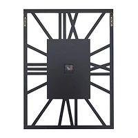 Silver MDF Glam Wall Clock, 32" x 2" x 24"