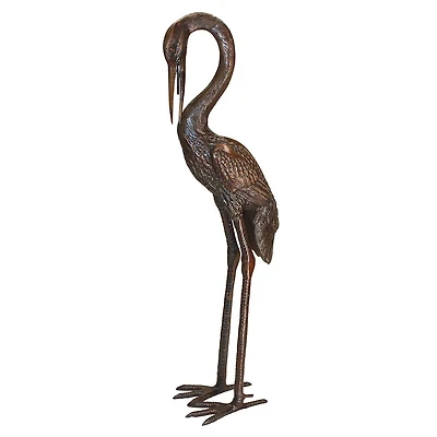 Design Toscano 43" Heron Head Low Cast Bronze Garden Statue