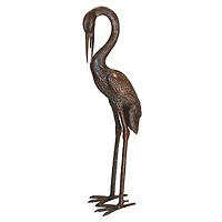 Design Toscano 43" Heron Head Low Cast Bronze Garden Statue