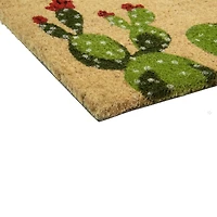 Natural Coir Tropical Cactus Welcome Doormat