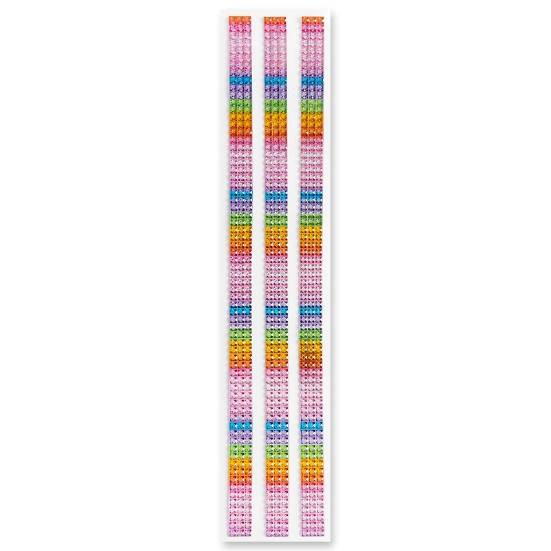 12 Packs: 3 ct. (36 total) Rainbow Border Bling Stickers by Recollections™