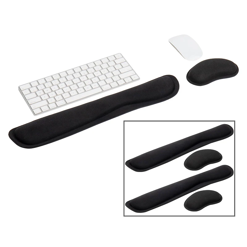Mind Reader Harmony Collection Black Ergonomic Wrist Rest Sets for Keyboard & Mouse, 3ct.