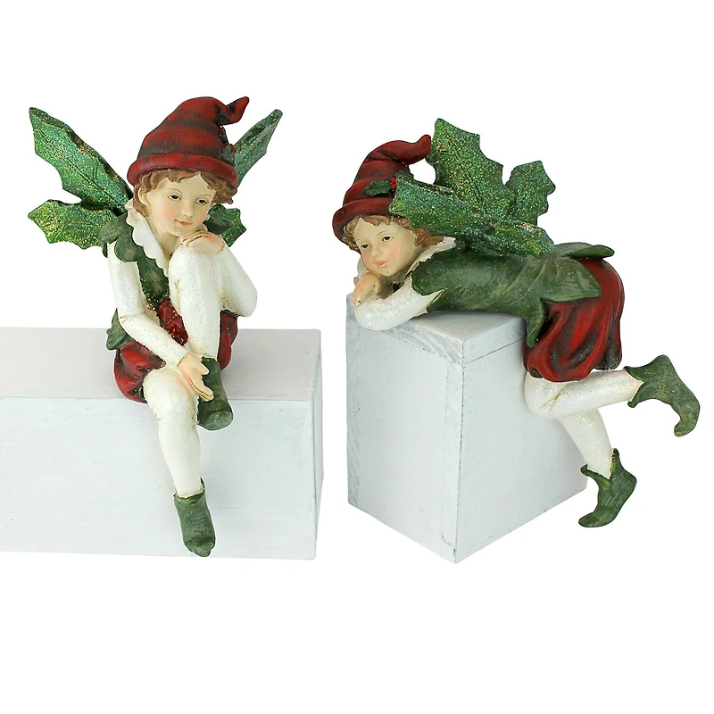 Design Toscano Santa's Christmas Elves Shelf Sitter Statue Set