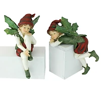 Design Toscano Santa's Christmas Elves Shelf Sitter Statue Set