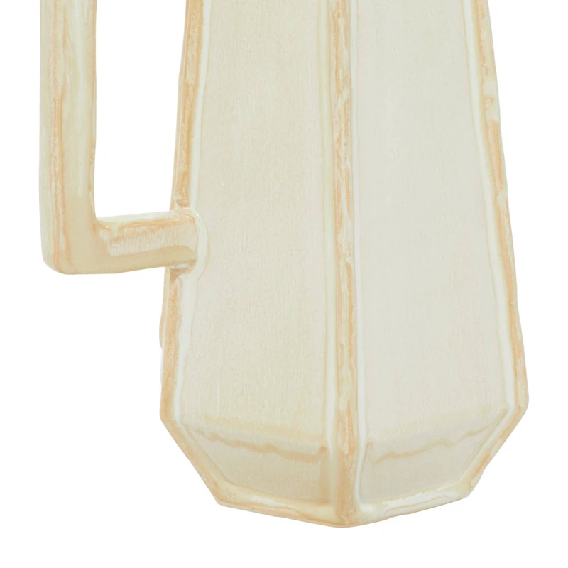 White Ceramic Modern Vase, 9" x 14"