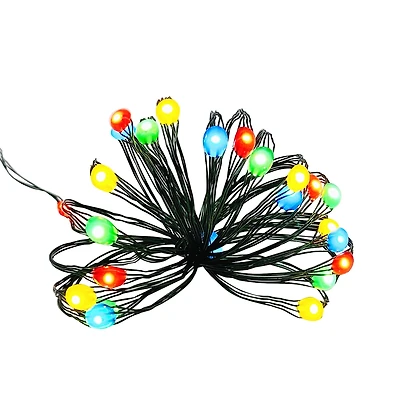 24ct. Multicolor LED Bead String Lights on Green Wire by Ashland®