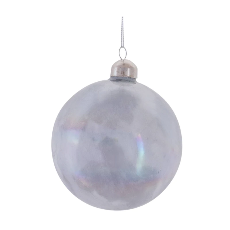 Iridescent Cream Glass Ball Ornament Set