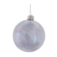 Iridescent Cream Glass Ball Ornament Set
