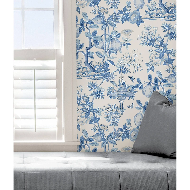 Wallpops Delft Shantung Garden Scalamandre Self Adhesive Wallpaper