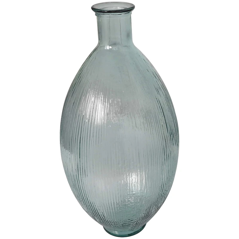 23" Clear Ribbed Spanish Bottle Vase