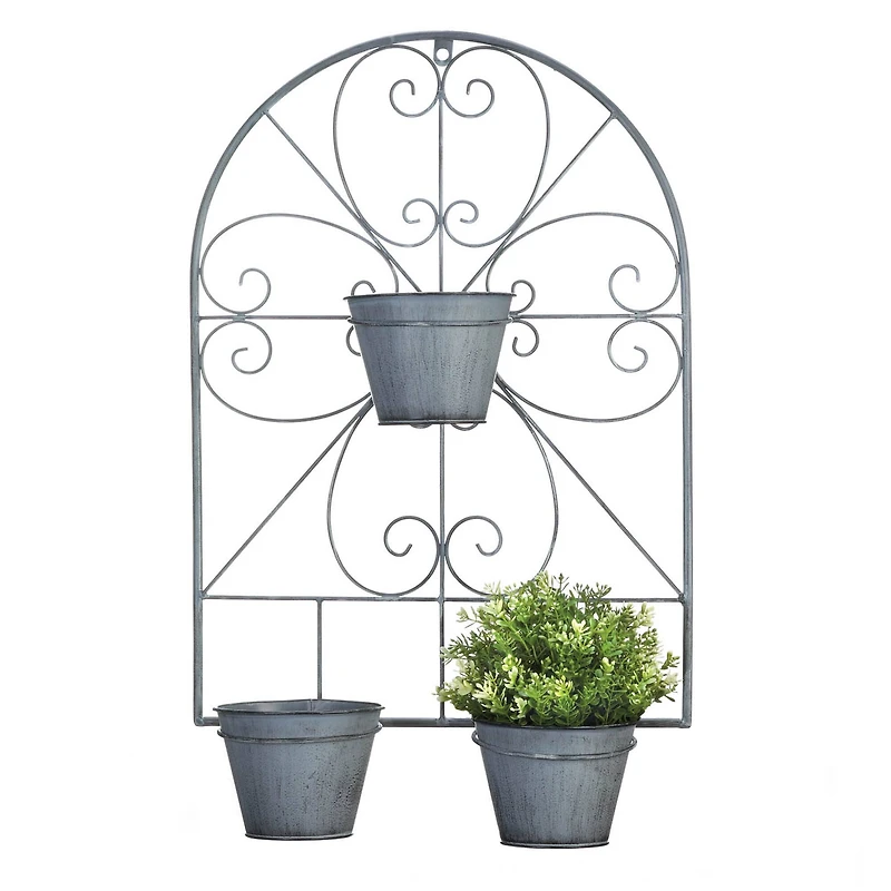 23'' Scrollwork Trellis with Flower Pots
