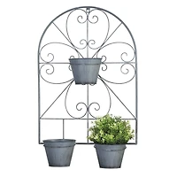 23'' Scrollwork Trellis with Flower Pots