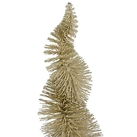 14" Gold Glittered Spiral Sisal Christmas Tree Tabletop Décor
