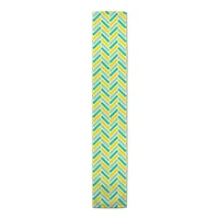 Yellow & Blue Herringbone Indoor/Outdoor Table Runner