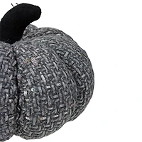 7.5" Gray Knitted Fall Harvest Tabletop Pumpkin