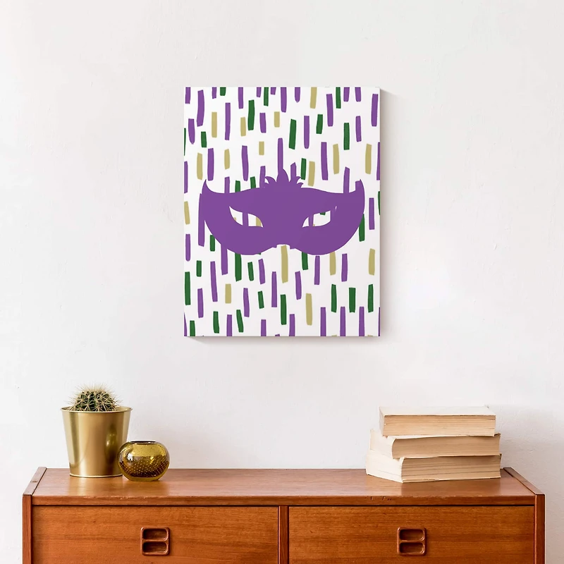 Confetti Mask Mardi Gras Canvas Wall Art