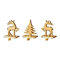Glitzhome® Christmas Resin Tree and Reindeer Stocking Holder Set