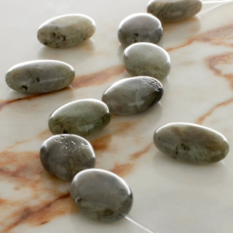 Green Labradorite Oval Beads, 18mm by Bead Landing™