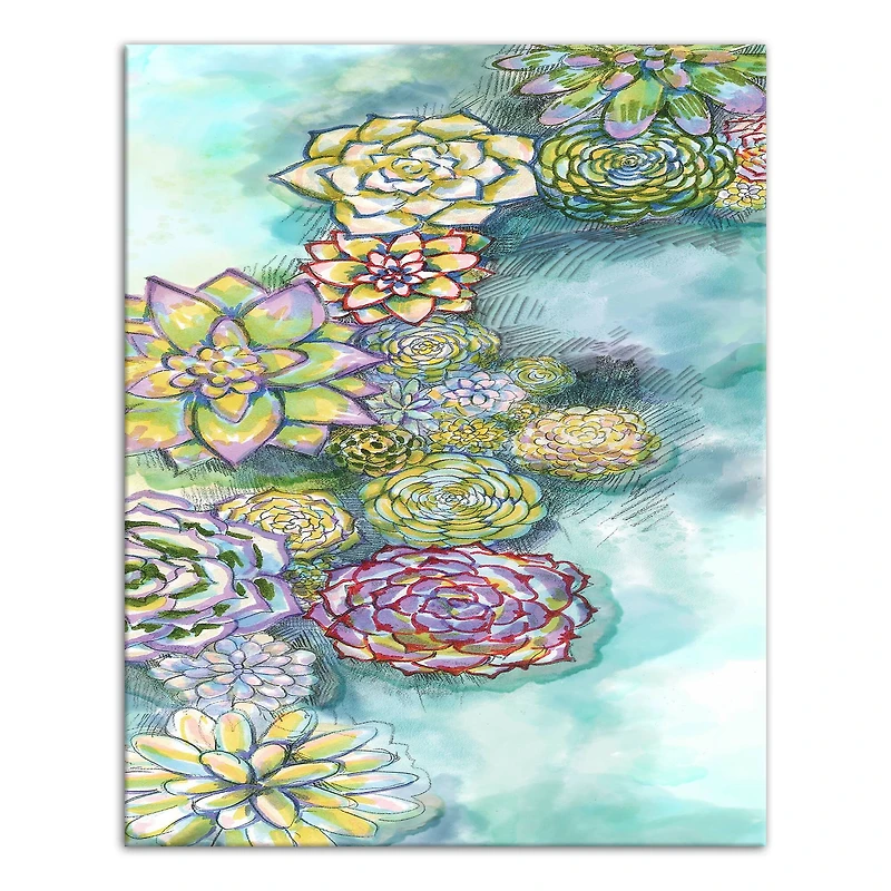 Array Of Succulents 16" x 20" Canvas Wall Art