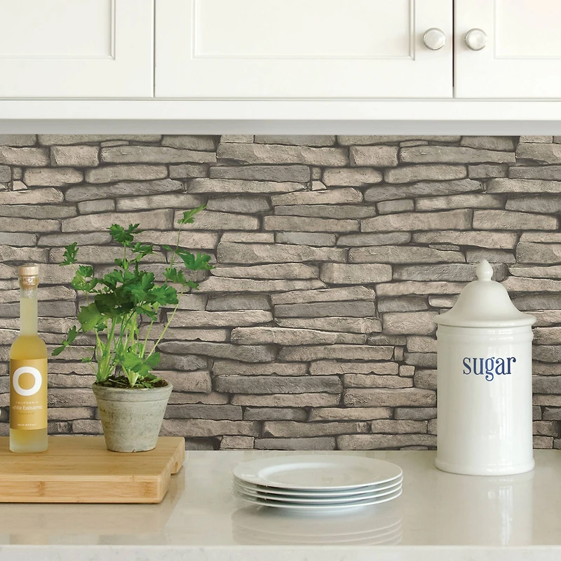 InHome Hickory Creek Stone Peel & Stick Wallpaper