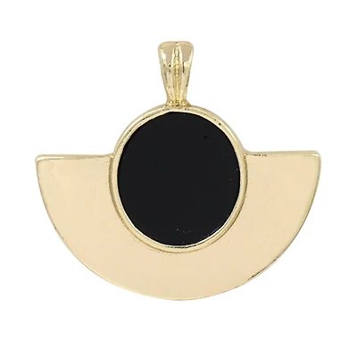 Gold & Black Geometric Half Circle Pendant by Bead Landing™