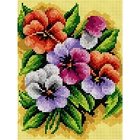 Orchidea Gobelin canvas for halfstitch without yarn A Bunch of Pansies