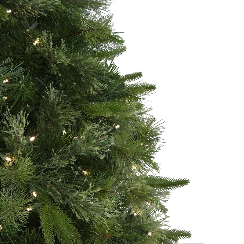 7.5 Ft. Pre-Lit Cashmere Mixed Pine Artificial Christmas Tree, Warm White LED Lights