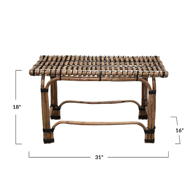 Hand-Woven Rattan Side Table