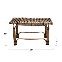 Hand-Woven Rattan Side Table