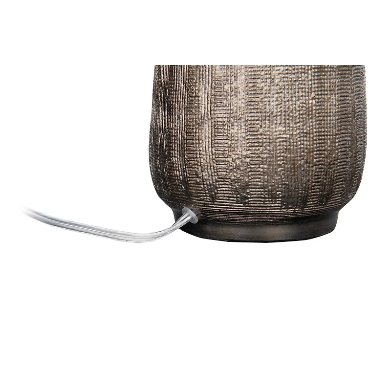 Hello Honey® 18" Metallic Glazed Terracotta Table Lamp with Linen Shade