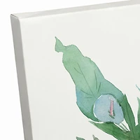 Brown Vase Tropical Leaves 12" x 18" Canvas Wall Art