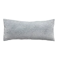 Hello Honey® Sage Green Cotton Lumbar Pillow with Abstract Embroidery