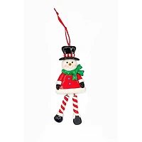 Wizardi 6.5" Glossy Gingerbread Snowman with Dangling Legs Christmas Ornament