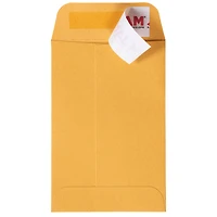 JAM Paper Brown Kraft Manila #4 Coin Business Commercial Envelopes with Peel and Seal Closure