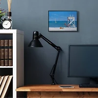 Stupell Industries Pink Bicycle Traditional Beach with Black Frame Wall Accent