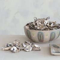 Hello Honey® Tan & Marine Round Geometric Stoneware Bowl