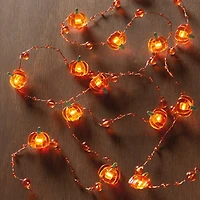 18ct. Warm White LED Pumpkin Icon & Beads String Lights by Ashland®