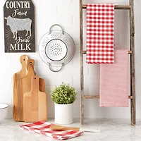 DII® Red & White Dishtowel Set