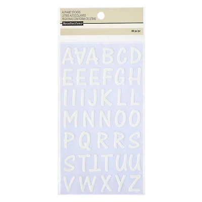 12 Packs: 80 ct. (960 total) White Epoxy Alphabet Stickers by Recollections™