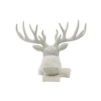 14" White Reindeer Head with Scarf Tabletop Décor by Ashland®