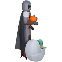6.5ft. Airblown® Inflatable Halloween Star Wars Mandalorian & The Child with Pumpkin