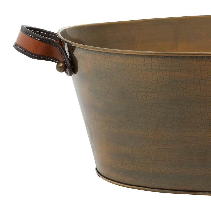 31" Bronze Metal Contemporary Wine Holder Bucket