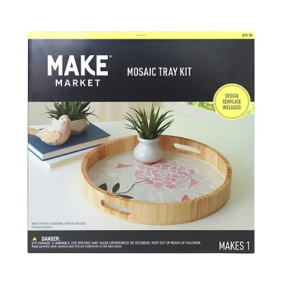 14" Round Pink Rose Mosaic Tray Kit by Make Market®