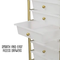 Honey Can Do 10-Drawer Gold Rolling Storage Cart