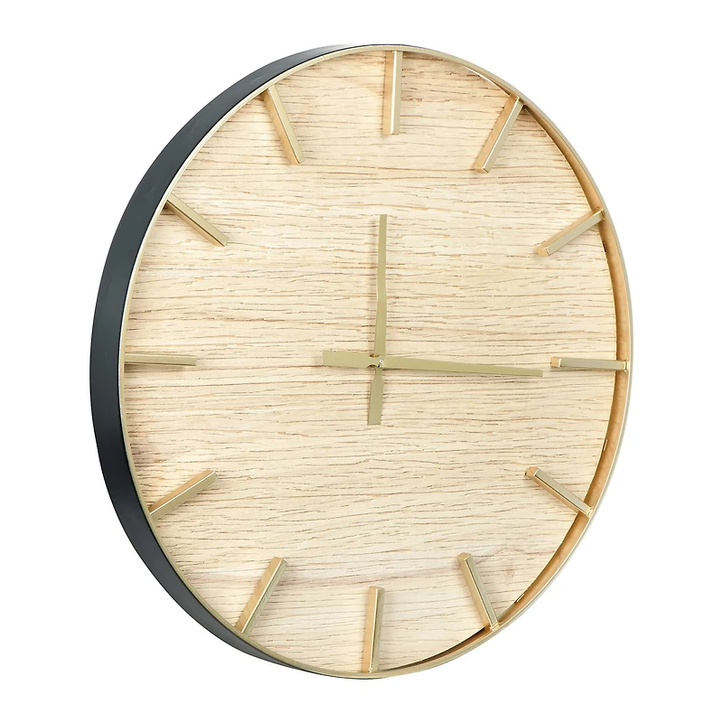 Hello Honey® 23.5'' Natural Round Wood Wall Clock