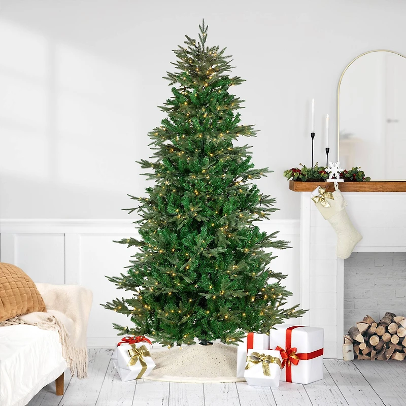 6.5ft. Pre-Lit Hudson Fir Full Artificial Christmas Tree, Warm White LED Lights