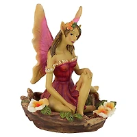 Design Toscano 9" Red Fairy of Acorn Hollow Statue