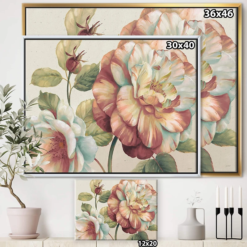 Designart - Romantic Dark Rose Blossing Flowers