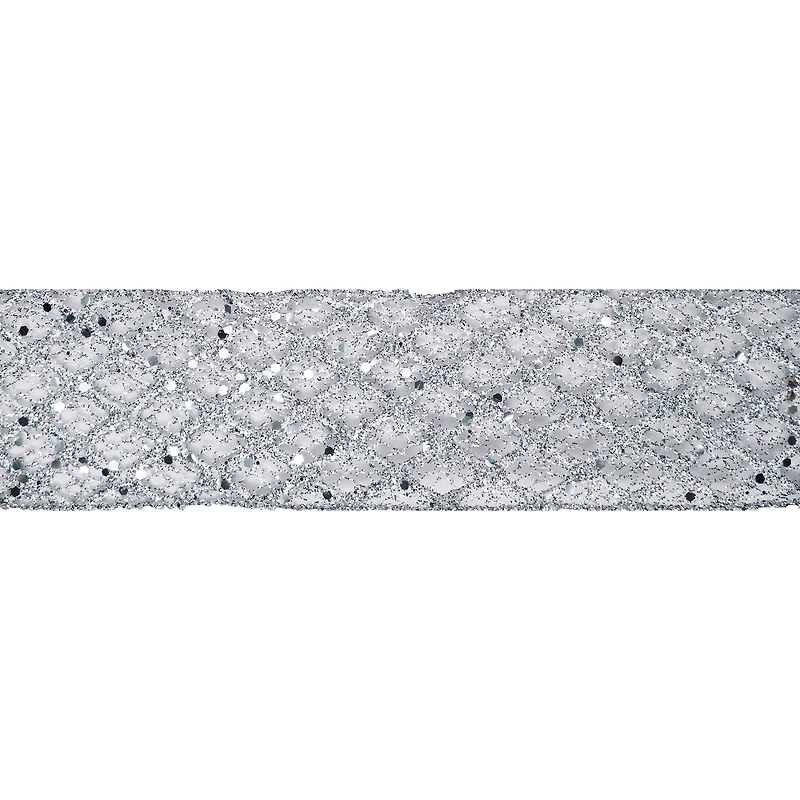 2.5" x 18ft. Silver Sheer Mesh Wired Ribbon by Celebrate It®